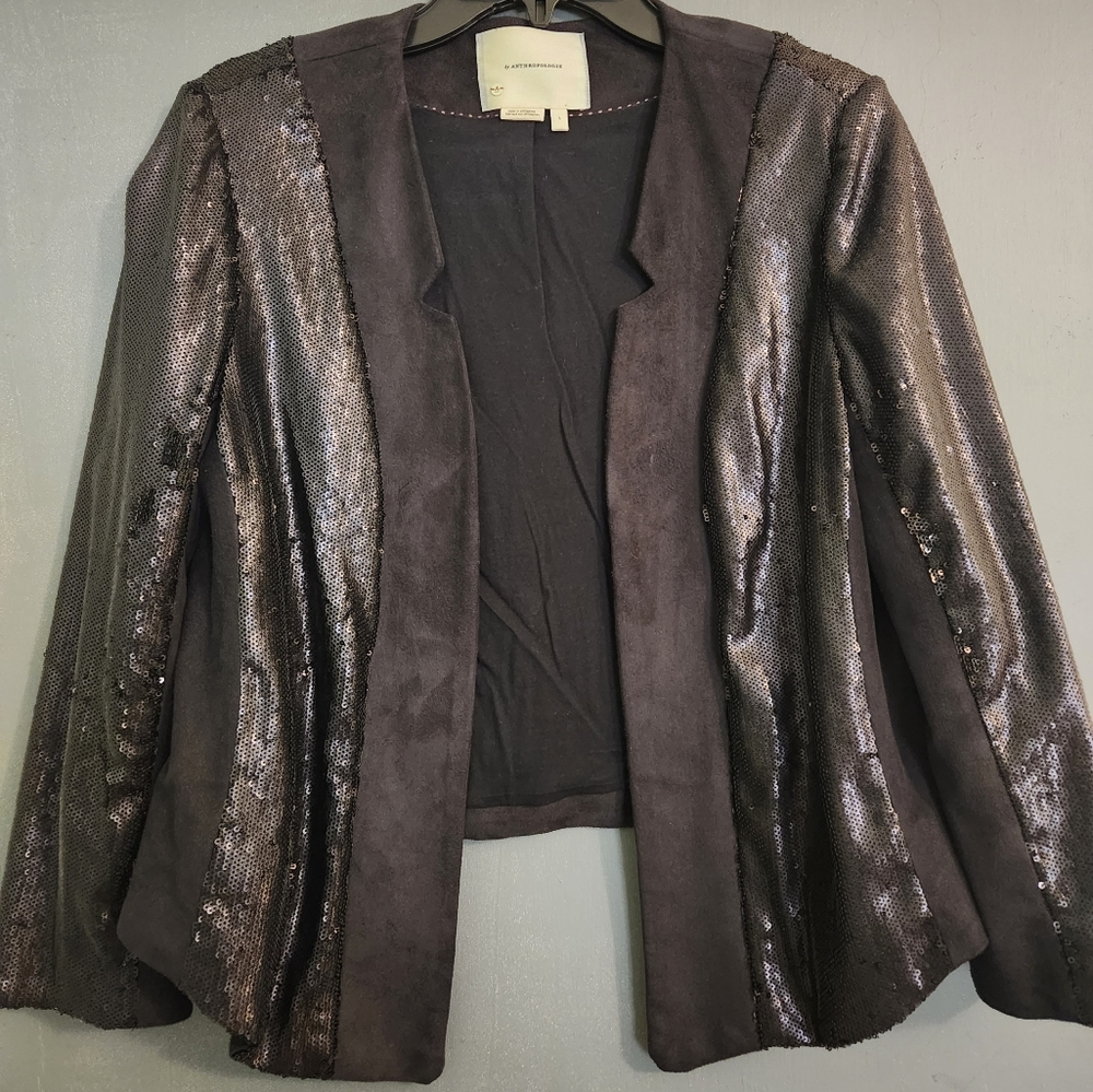 Black Sequins Anthropologie Jacket
